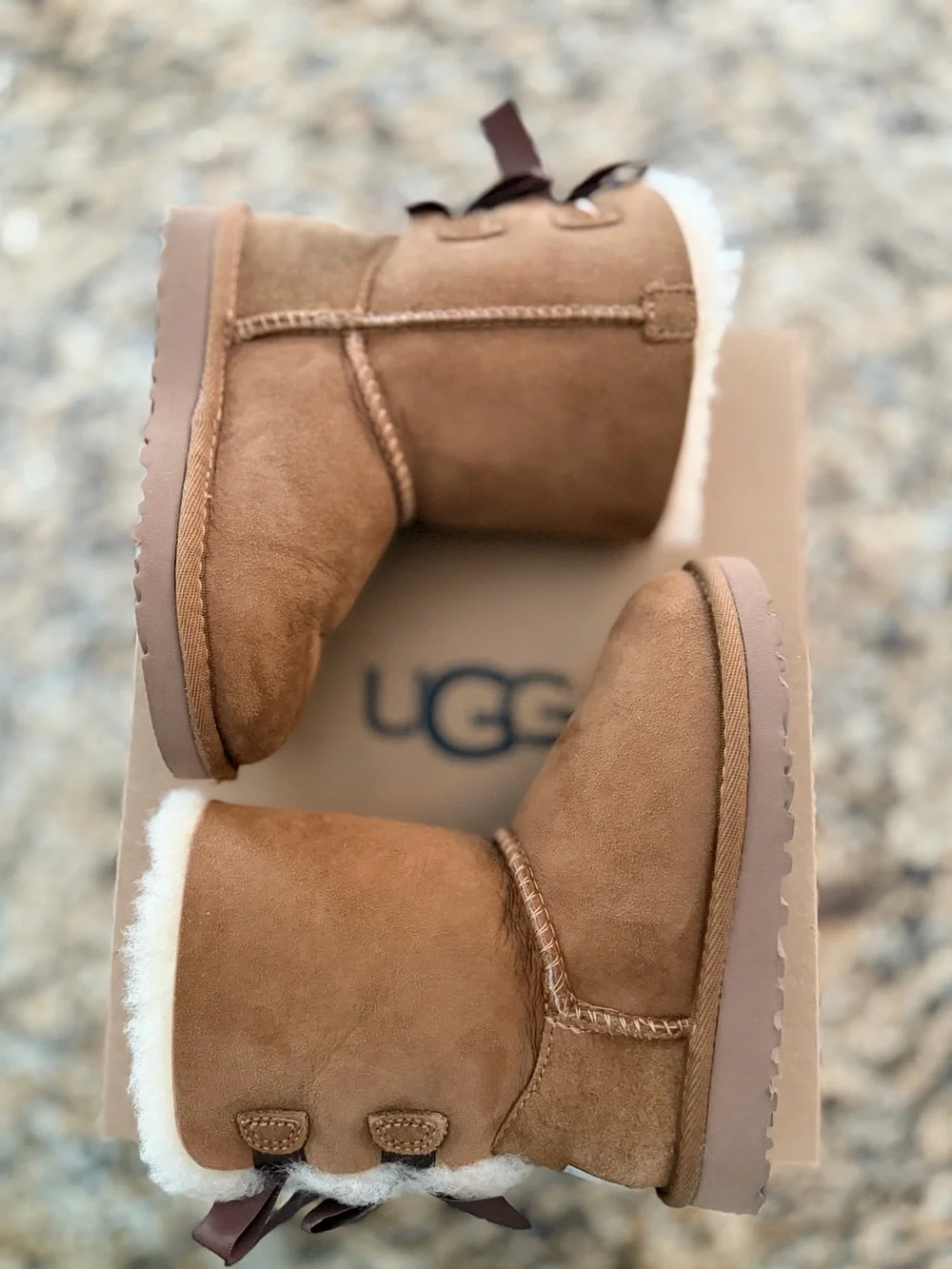 New - In Box - UGG Bailey Bow Boot - Chestnut - Toddler Size 10